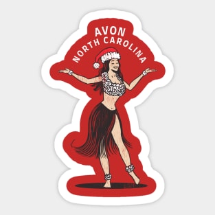 Avon, NC Christmas Vacationing Holiday Hula Girl Sticker